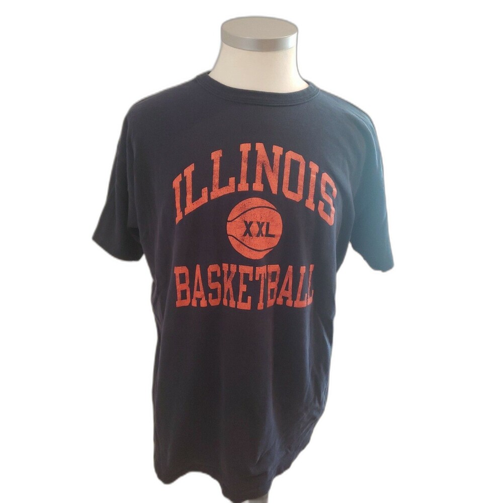 Vtg 80s Champion T-Shirt, Illinois Basketball, College, XXL, hip hop